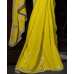 Magnificent Stone Worked Yellow Colored Wedding Wear Chiffon Saree Magnificent Stone Worked Yellow Colored Wedding Wear Chiffon Saree